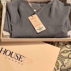 Grey House of CB Mini Cocktail Dress